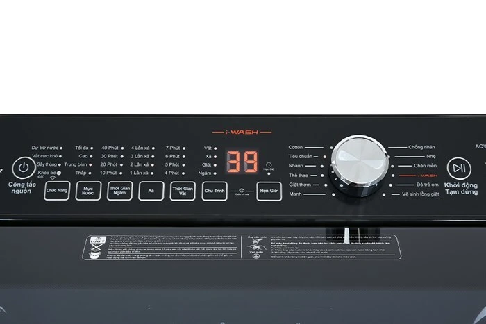 Máy Giặt Lồng Đứng Aqua 10 kg Dẫn Động Trực Tiếp AQW-DRI0IGT.BK